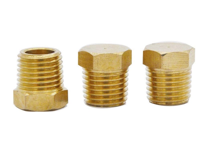 YOUHO 1/4 Npt Adapter for Pipe Fittings, Brass Pipe Fitting 1/4" Hex Head Plug with Thread (3 Packs) - Image 3